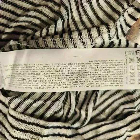 MANGO MNG Women's Striped Linen V-Neck Short Sleeve Tee T-Shirt NWT NEW - Picture 12 of 13